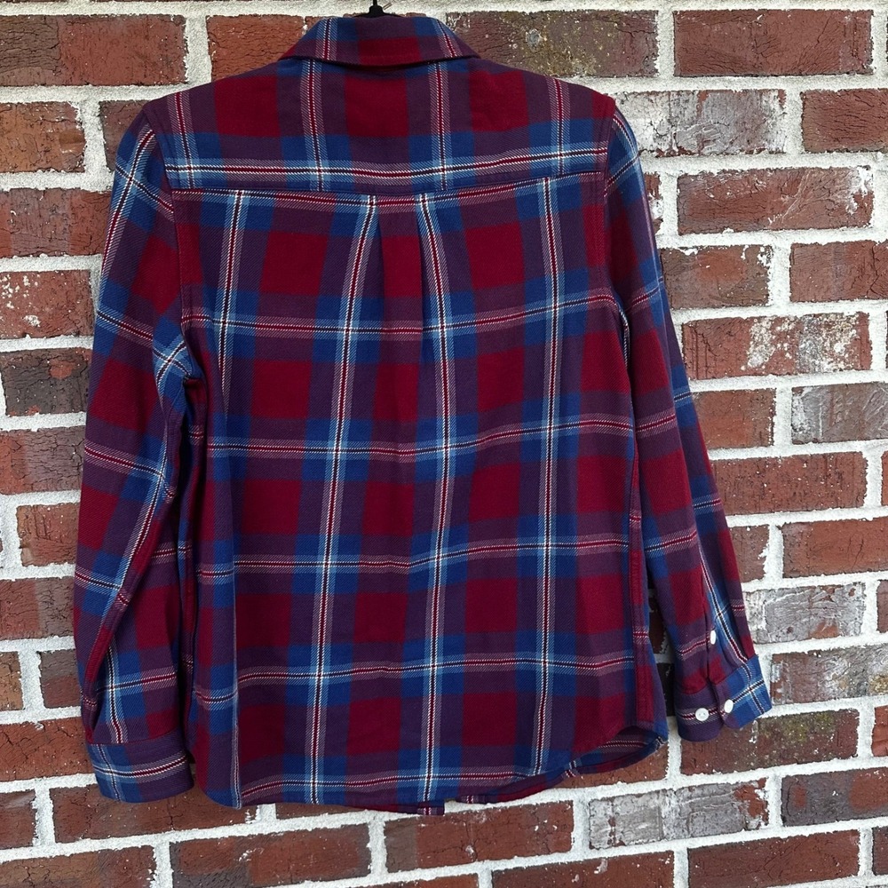The Normal Brand Flannel Shirt Women's Long Sleeve Plaid Button Up‎ Burgundy Med - Picture 11 of 11